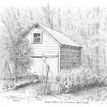 Small Barn in Manlius NY - Mark Tucci Original Pen & Ink Sketch